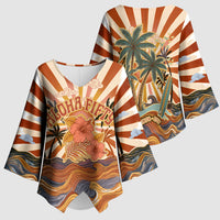 Aloha Nifty 50th Birthday Hawaii Kimono Sleeve Blouse Vintage Retro Sunburst Tropical Palm Tree Surfboard Art TS04 - Polynesian Pride