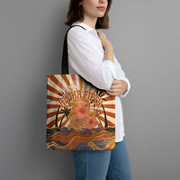Aloha Nifty 50th Birthday Hawaii Tote Bag Vintage Retro Sunburst Tropical Palm Tree Surfboard Art TS04 - Polynesian Pride