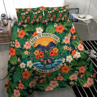 Hawaii 50th Birthday Bedding Set Tropical Vintage Floral Hibiscus Parrot Island Sunset Art TS04 - Polynesian Pride