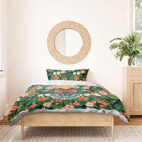 Hawaii 50th Birthday Bedding Set Tropical Vintage Floral Hibiscus Parrot Island Sunset Art TS04 - Polynesian Pride