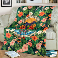Hawaii 50th Birthday Blanket Tropical Vintage Floral Hibiscus Parrot Island Sunset Art TS04 - Polynesian Pride