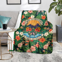 Hawaii 50th Birthday Blanket Tropical Vintage Floral Hibiscus Parrot Island Sunset Art TS04 - Polynesian Pride