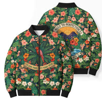 Hawaii 50th Birthday Bomber Puffer Jacket Tropical Vintage Floral Hibiscus Parrot Island Sunset Art TS04 - Polynesian Pride