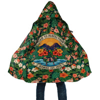 Hawaii 50th Birthday Cloak Tropical Vintage Floral Hibiscus Parrot Island Sunset Art TS04 Unisex Green Pink - Polynesian Pride