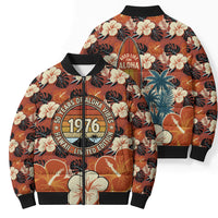 Hawaii 50th Birthday Bomber Puffer Jacket Vintage 1976 Limited Edition Floral Surfboard Aloha Vibes TS04 - Polynesian Pride