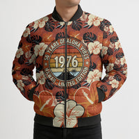 Hawaii 50th Birthday Bomber Puffer Jacket Vintage 1976 Limited Edition Floral Surfboard Aloha Vibes TS04 - Polynesian Pride