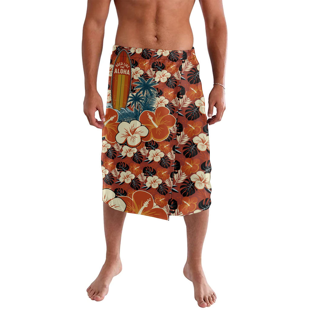 Hawaii 50th Birthday Lavalava Vintage 1976 Limited Edition Floral Surfboard Aloha Vibes TS04 Orange Brown - Polynesian Pride