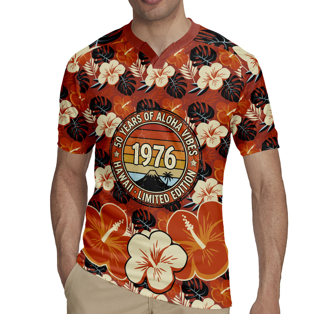 Hawaii 50th Birthday Rugby Jersey Vintage 1976 Limited Edition Floral Surfboard Aloha Vibes TS04 - Polynesian Pride
