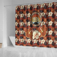 Hawaii 50th Birthday Shower Curtain Vintage 1976 Limited Edition Floral Surfboard Aloha Vibes TS04 - Polynesian Pride