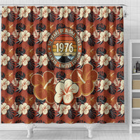 Hawaii 50th Birthday Shower Curtain Vintage 1976 Limited Edition Floral Surfboard Aloha Vibes TS04 - Polynesian Pride