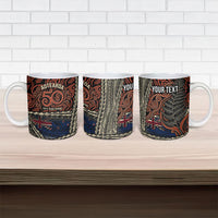 Personalised New Zealand 50th Birthday Ceramic Mug Aotearoa Tribal Pattern Silver Fern Flag TS04 - Polynesian Pride