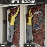 Personalised New Zealand 50th Birthday Door Cover Aotearoa Tribal Pattern Silver Fern Flag TS04 - Polynesian Pride