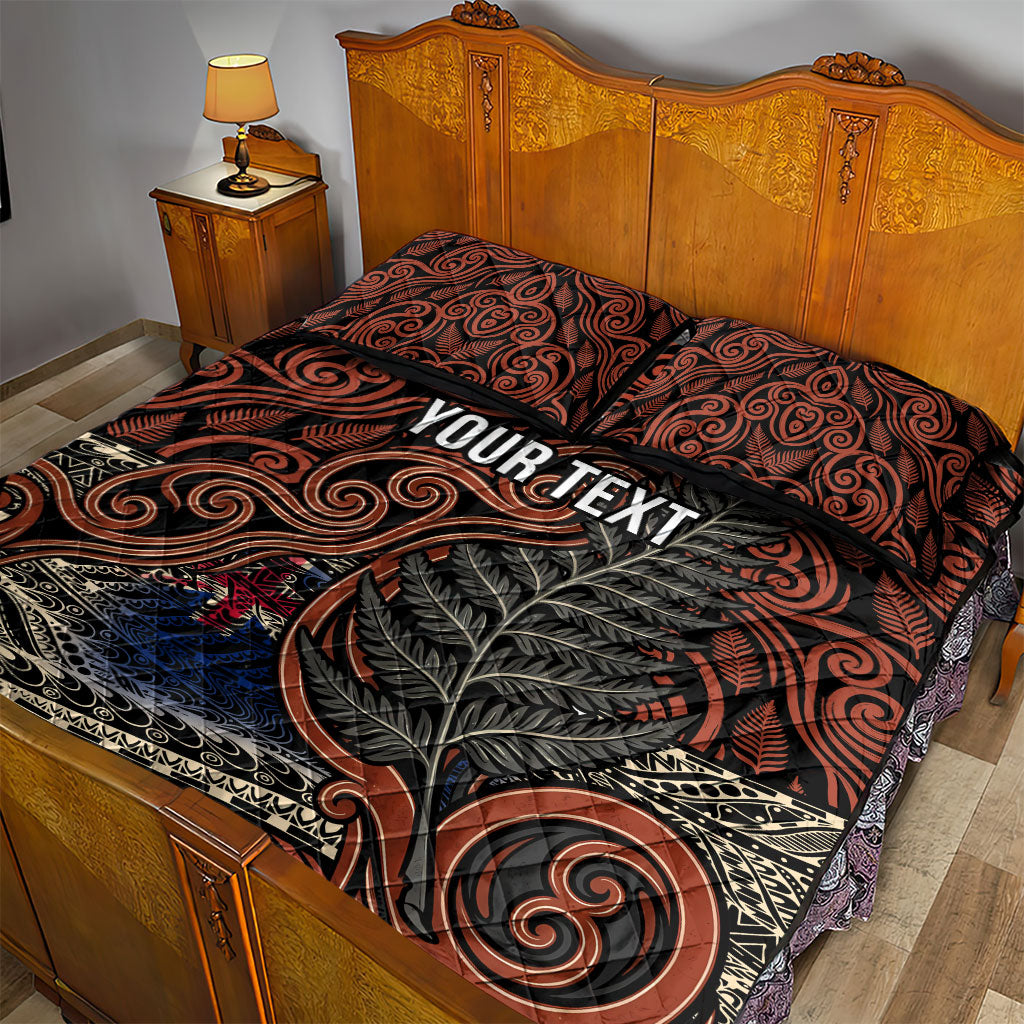 Personalised New Zealand 50th Birthday Quilt Bed Set Aotearoa Tribal Pattern Silver Fern Flag TS04 - Polynesian Pride