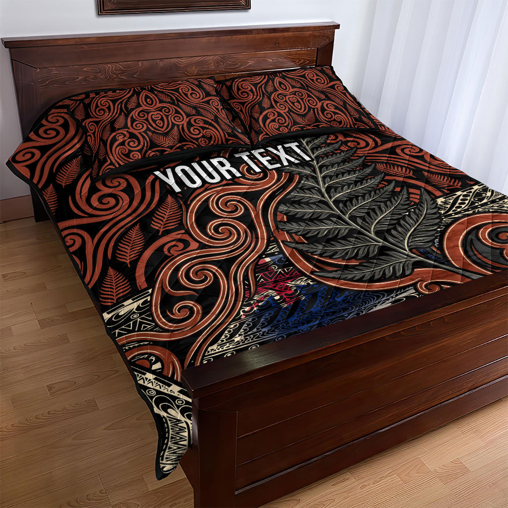 Personalised New Zealand 50th Birthday Quilt Bed Set Aotearoa Tribal Pattern Silver Fern Flag TS04 - Polynesian Pride