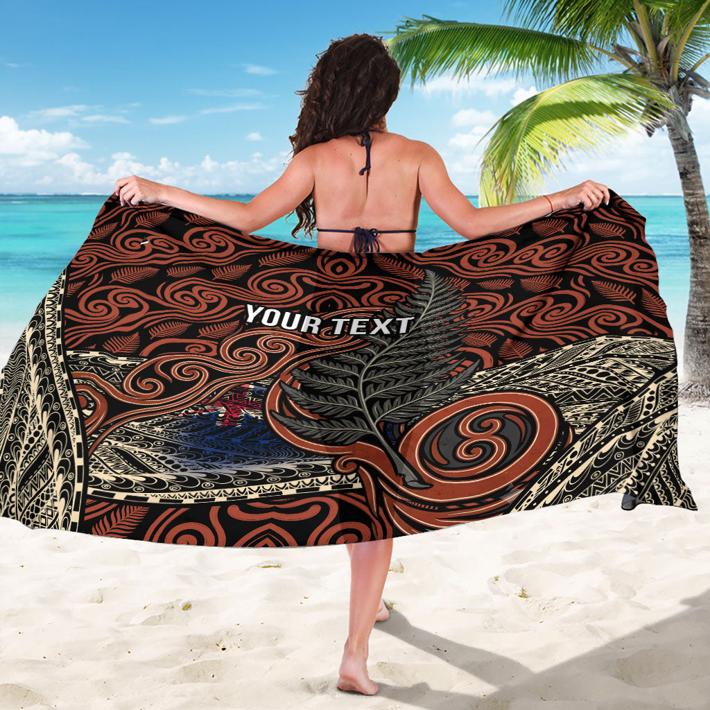 Personalised New Zealand 50th Birthday Sarong Aotearoa Tribal Pattern Silver Fern Flag TS04 - Polynesian Pride