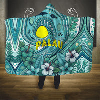 Palau Official Seal Flag Hooded Blanket Tribal Pattern Ocean Marine Life Tropical Hibiscus TS04 - Polynesian Pride