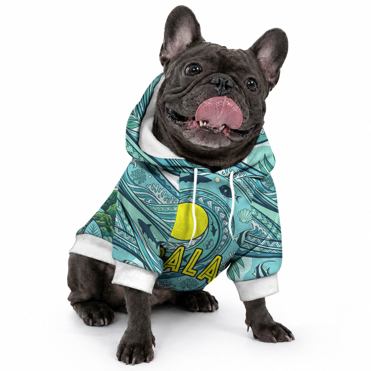 Palau Official Seal Flag Pet Hoodie Tribal Pattern Ocean Marine Life Tropical Hibiscus TS04 - Polynesian Pride
