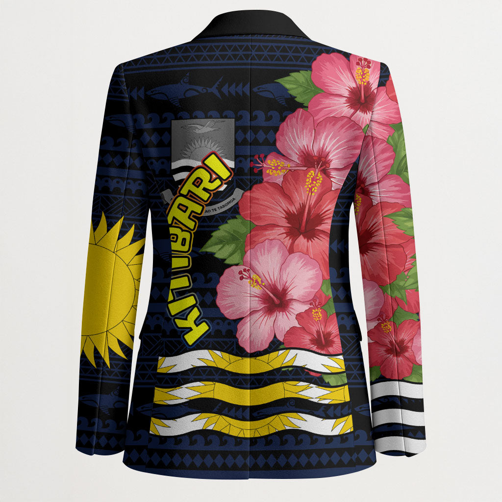 Kiribati Blazer Tropical Pink Hibiscus Flowers Polynesian Tribal