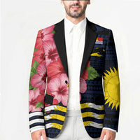 Kiribati Blazer Tropical Pink Hibiscus Flowers Polynesian Tribal