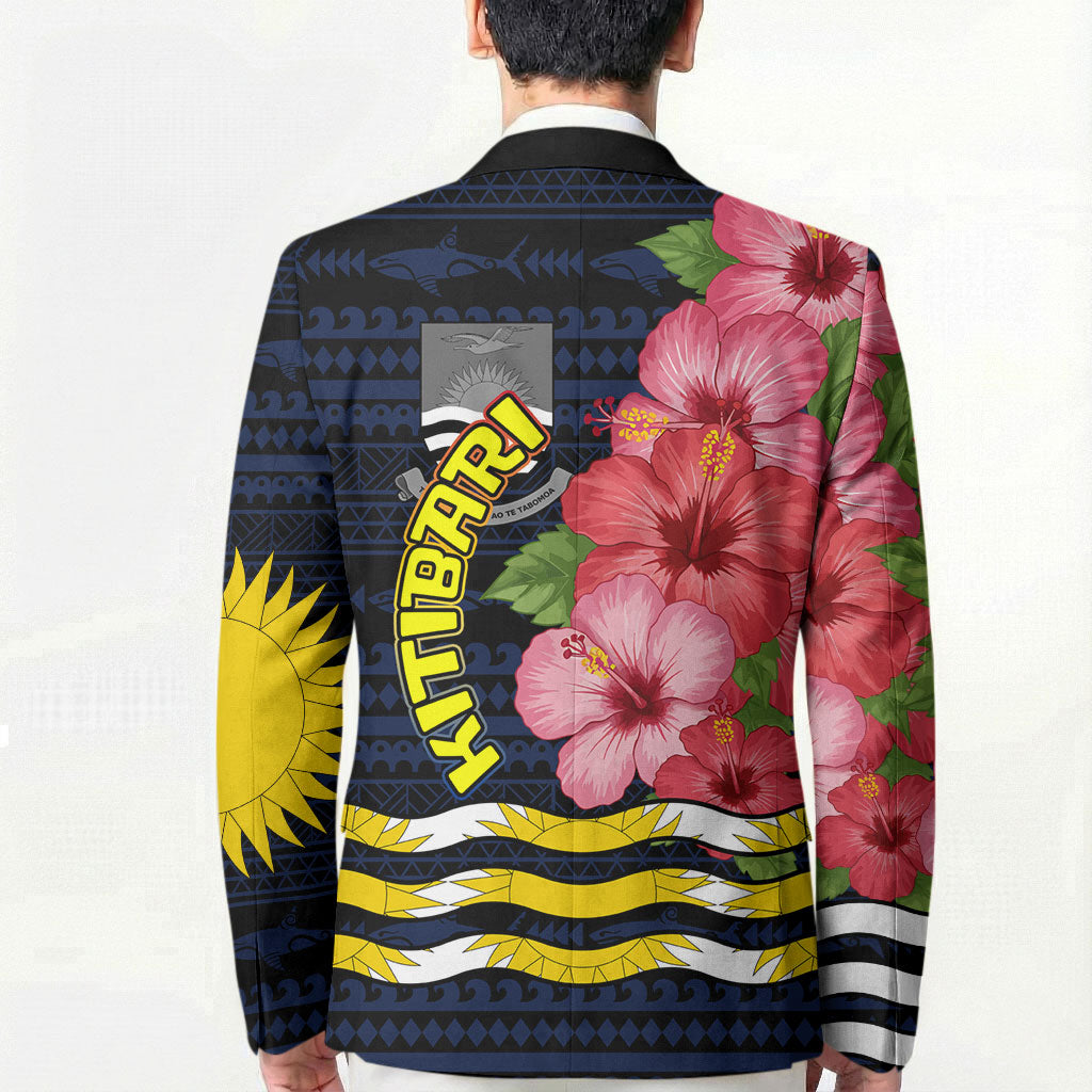 Kiribati Blazer Tropical Pink Hibiscus Flowers Polynesian Tribal