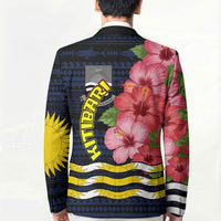 Kiribati Blazer Tropical Pink Hibiscus Flowers Polynesian Tribal