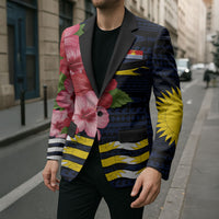 Kiribati Blazer Tropical Pink Hibiscus Flowers Polynesian Tribal