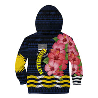 Kiribati Kid Hoodie Tropical Pink Hibiscus Flowers Polynesian Tribal TS04 - Polynesian Pride
