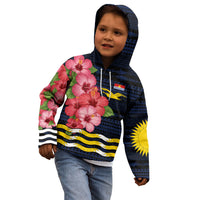 Kiribati Kid Hoodie Tropical Pink Hibiscus Flowers Polynesian Tribal TS04 - Polynesian Pride