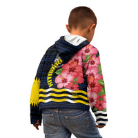 Kiribati Kid Hoodie Tropical Pink Hibiscus Flowers Polynesian Tribal TS04 - Polynesian Pride