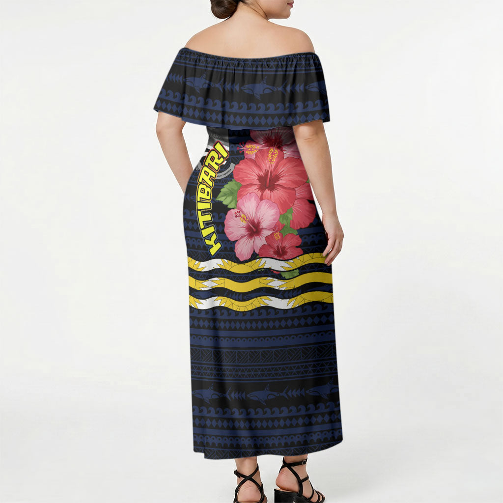 Kiribati Off Shoulder Maxi Dress Tropical Pink Hibiscus Flowers Polynesian Tribal TS04 - Polynesian Pride