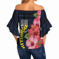 Kiribati Off Shoulder Wrap Waist Top Tropical Pink Hibiscus Flowers Polynesian Tribal TS04 - Polynesian Pride