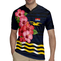 Kiribati Rugby Jersey Tropical Pink Hibiscus Flowers Polynesian Tribal TS04 - Polynesian Pride