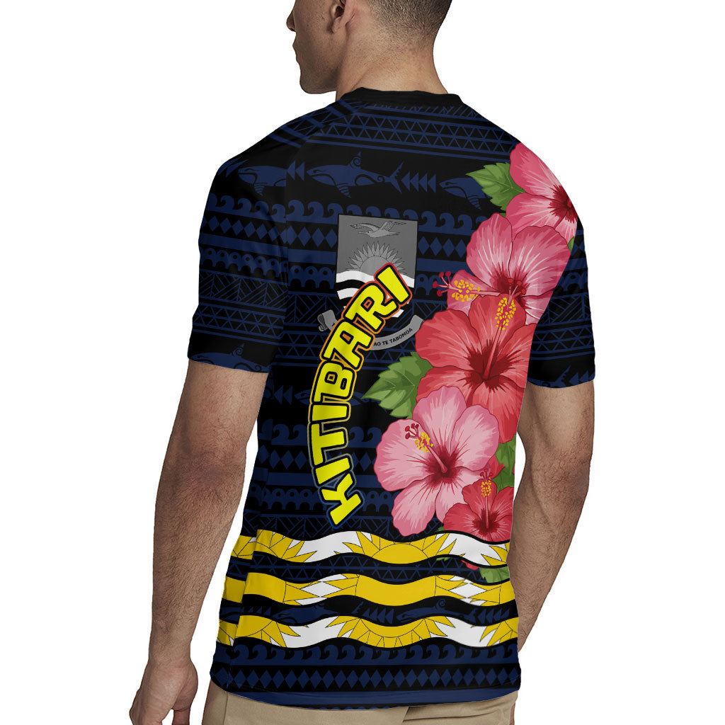 Kiribati Rugby Jersey Tropical Pink Hibiscus Flowers Polynesian Tribal TS04 - Polynesian Pride
