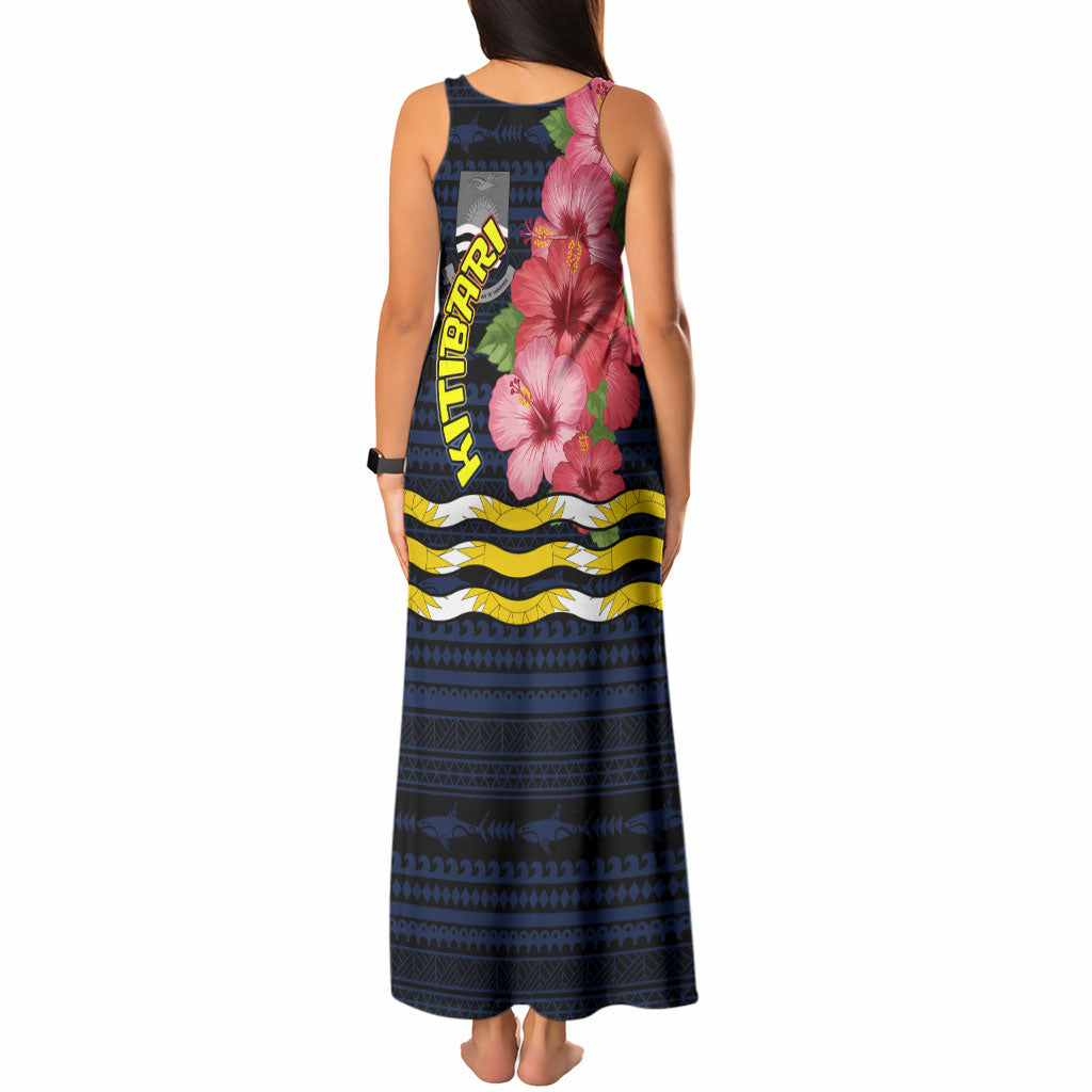 Kiribati Tank Maxi Dress Tropical Pink Hibiscus Flowers Polynesian Tribal TS04 - Polynesian Pride