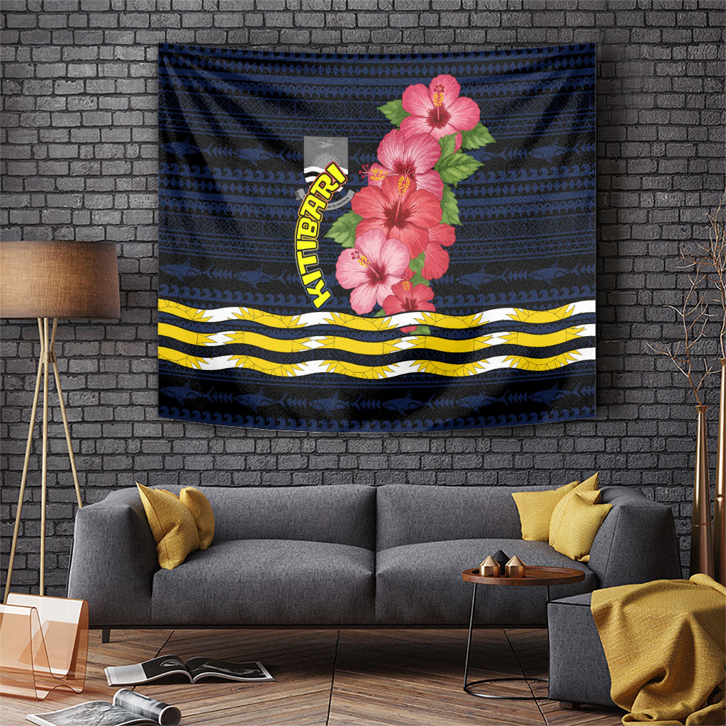 Kiribati Tapestry Tropical Pink Hibiscus Flowers Polynesian Tribal