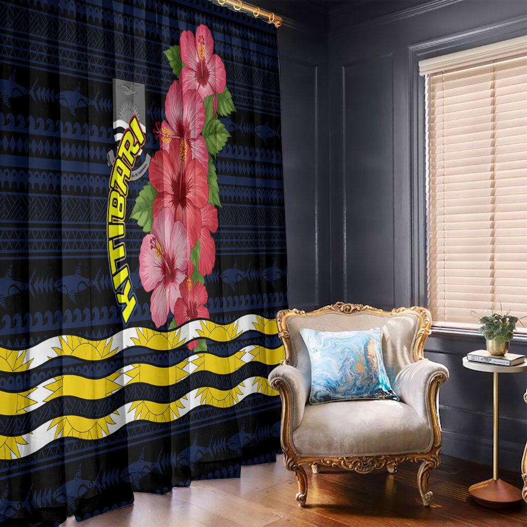 Kiribati Window Curtain Tropical Pink Hibiscus Flowers Polynesian Tribal TS04 - Polynesian Pride