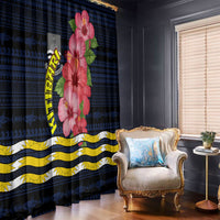 Kiribati Window Curtain Tropical Pink Hibiscus Flowers Polynesian Tribal TS04 - Polynesian Pride