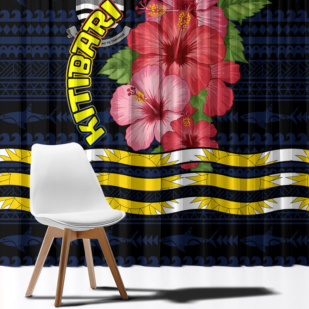 Kiribati Window Curtain Tropical Pink Hibiscus Flowers Polynesian Tribal TS04 - Polynesian Pride