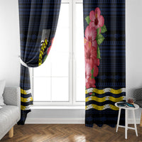 Kiribati Window Curtain Tropical Pink Hibiscus Flowers Polynesian Tribal TS04 - Polynesian Pride
