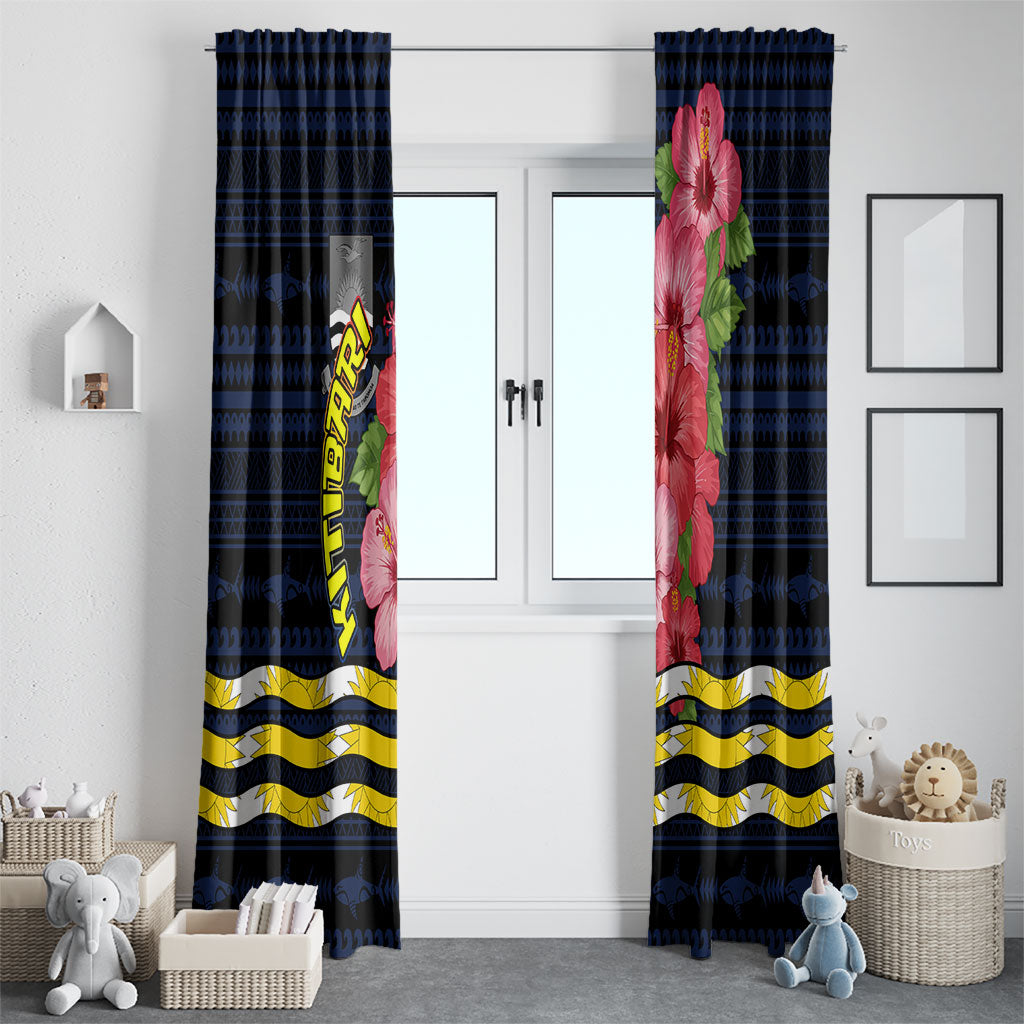 Kiribati Window Curtain Tropical Pink Hibiscus Flowers Polynesian Tribal TS04 - Polynesian Pride