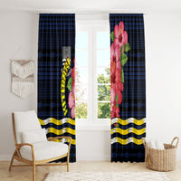 Kiribati Window Curtain Tropical Pink Hibiscus Flowers Polynesian Tribal TS04 - Polynesian Pride