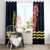 Kiribati Window Curtain Tropical Pink Hibiscus Flowers Polynesian Tribal TS04 - Polynesian Pride