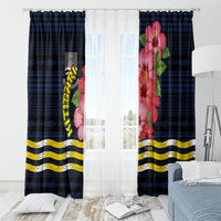 Kiribati Window Curtain Tropical Pink Hibiscus Flowers Polynesian Tribal TS04 - Polynesian Pride