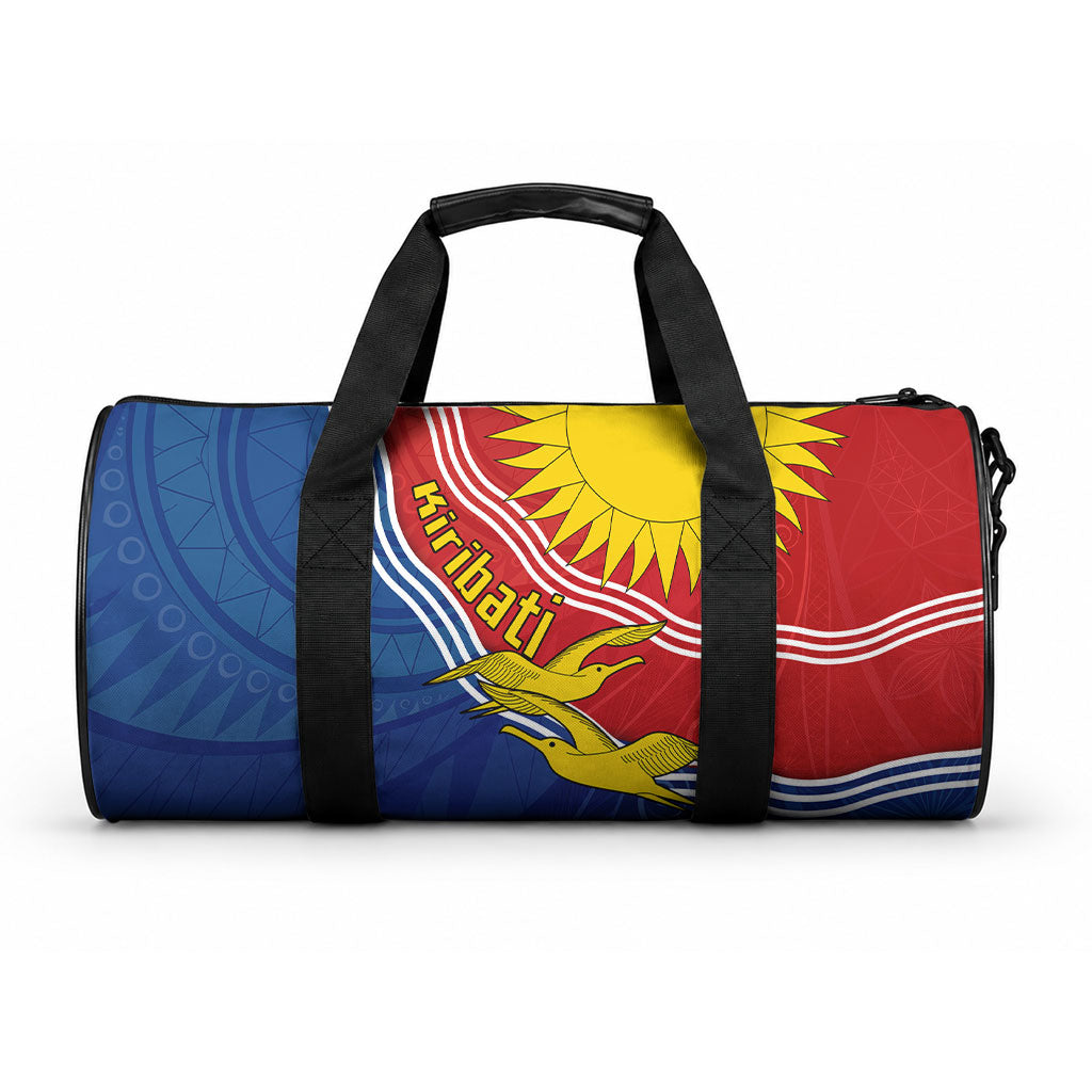 Kiribati Flag Coat Of Arms Duffle Bag Sun Rising Frigatebird Pacific Island Tribal Pattern TS04 One size Red Yellow - Polynesian Pride