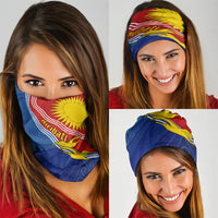 Kiribati Flag Coat Of Arms Neck Gaiter Sun Rising Frigatebird Pacific Island Tribal Pattern TS04 - Polynesian Pride