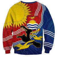 Kiribati Flag Coat Of Arms Sweatshirt Sun Rising Frigatebird Pacific Island Tribal Pattern TS04 - Polynesian Pride