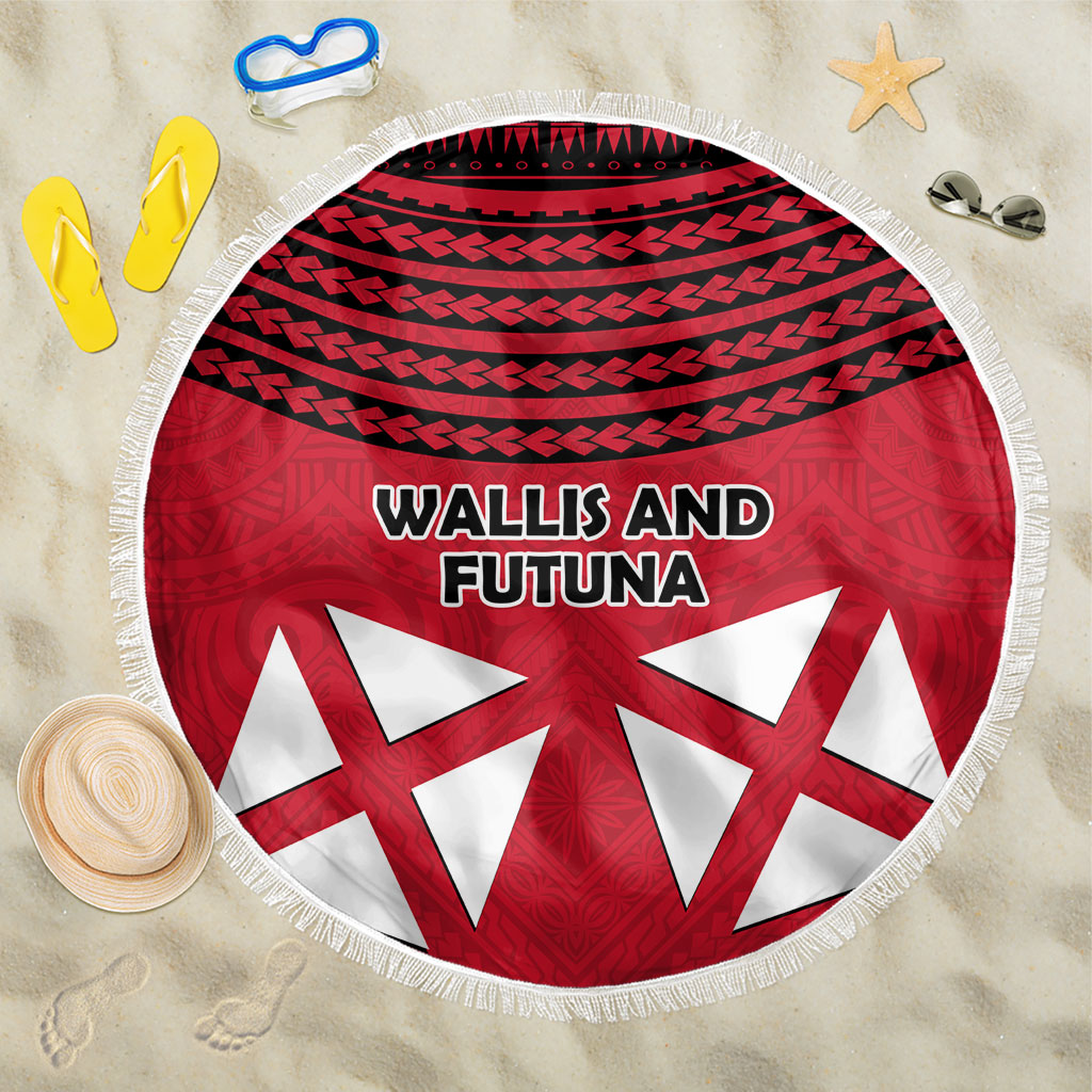 Wallis And Futuna Beach Blanket Polynesian Tattoo Flag Map TS04 One Size 150cm Red Black - Polynesian Pride
