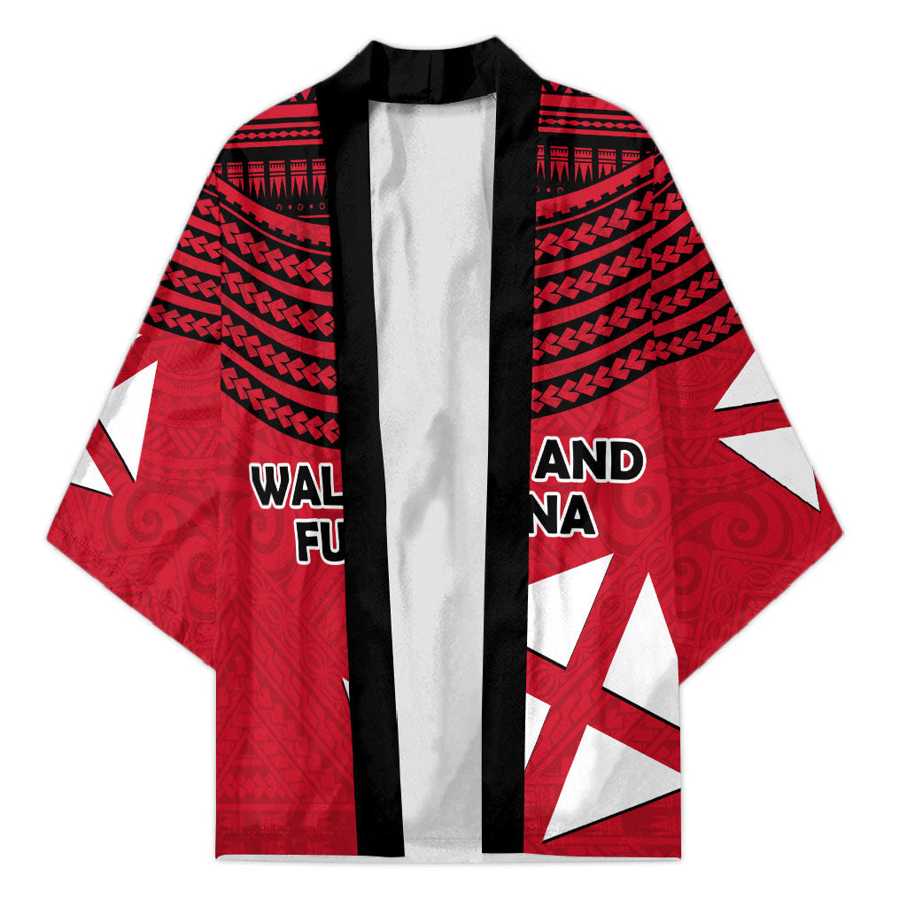 Wallis And Futuna Kimono Polynesian Tattoo Flag Map TS04 Unisex Red Black - Polynesian Pride
