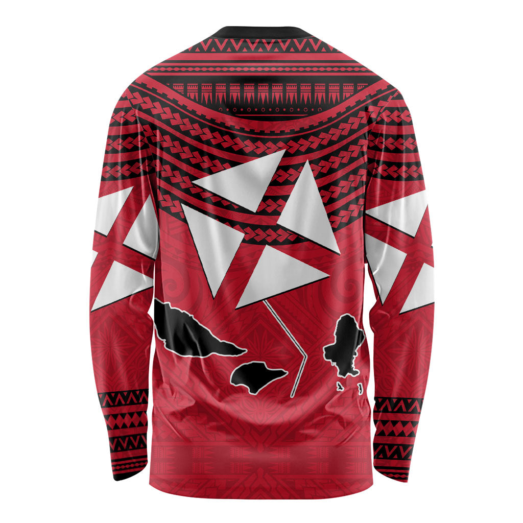 Wallis And Futuna Long Sleeve Shirt Polynesian Tattoo Flag Map TS04 - Polynesian Pride