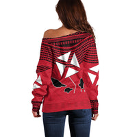 Wallis And Futuna Off Shoulder Sweater Polynesian Tattoo Flag Map TS04 - Polynesian Pride